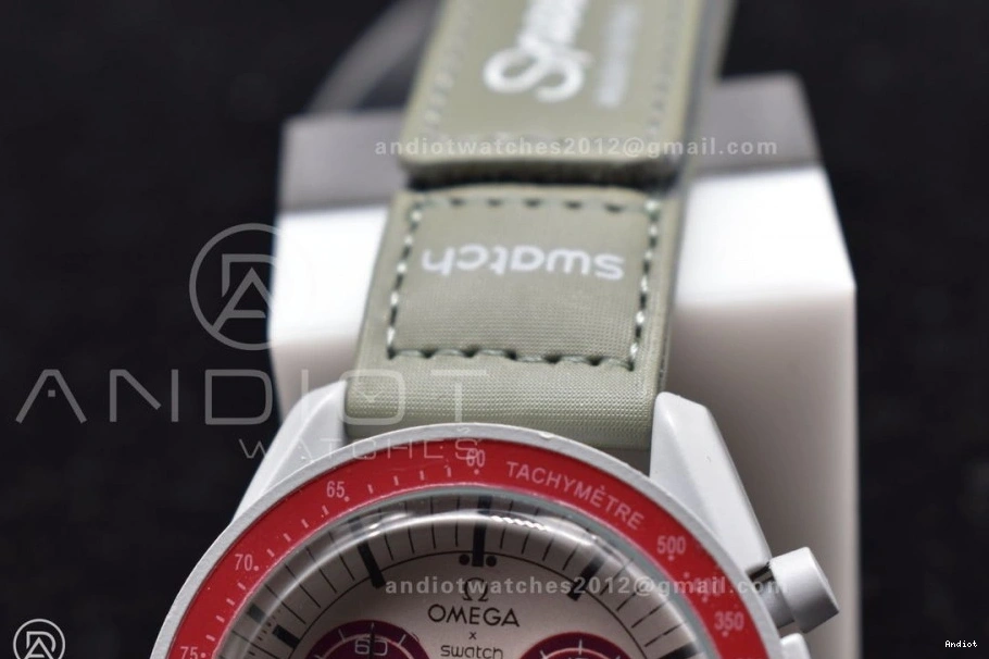 Swatch Strap Mission Moonwatch Omega to Quartz Pluto Nylon x Bioceramic on 0319